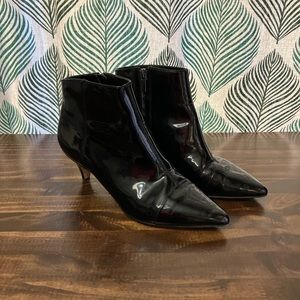 Sam Edelman Black Patten Leather Booties